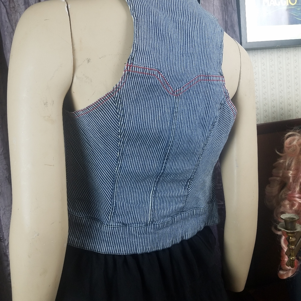 Lip Service Jean Jacket Vest Bondage Zippers - Picture 2 of 5